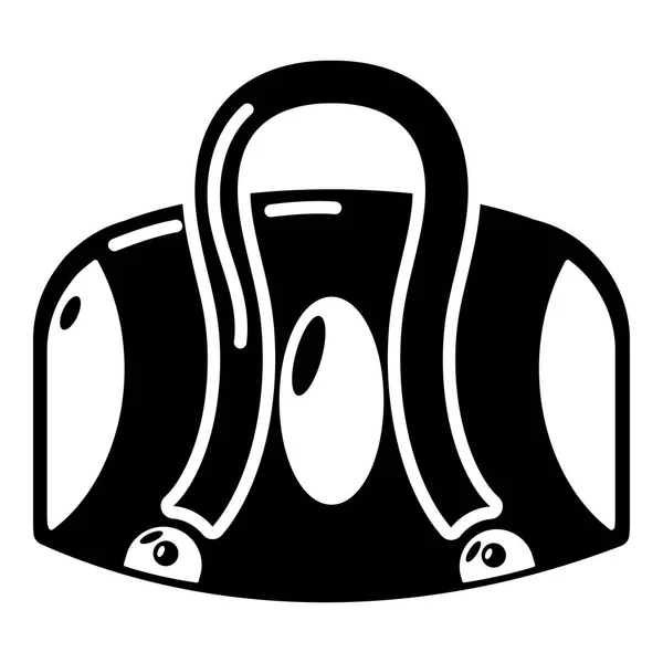 Travel táska ikonra, egyszerű fekete stílus — Stock Vector