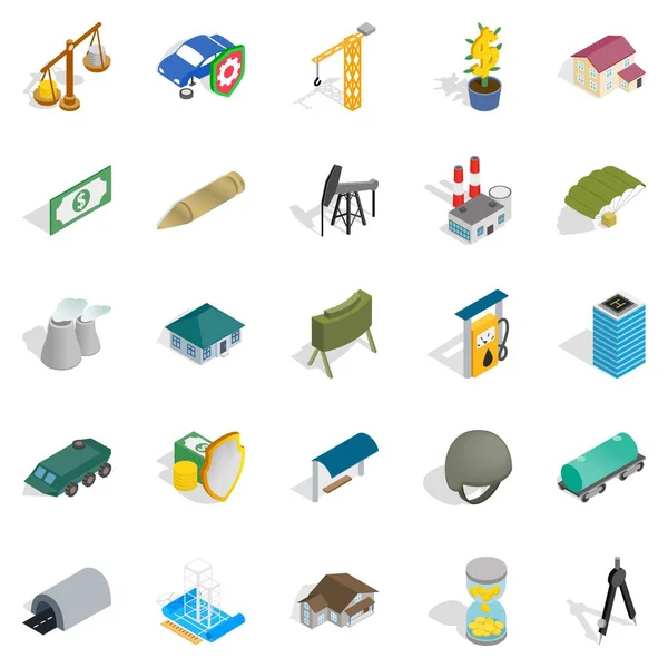 Conjunto de iconos de pequeñas empresas, estilo isométrico — Vector de stock