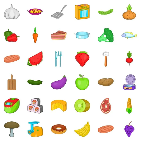 Zeleninové ikony nastavit, kreslený styl — Stockový vektor