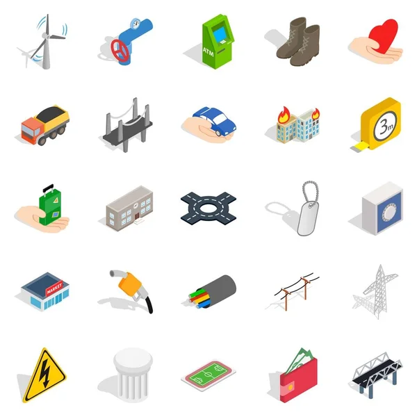Electro biznesowych zestaw ikon, izometryczny styl — Wektor stockowy
