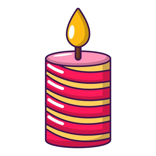 Svíčka holiday ikona, kreslený styl — Stockový vektor