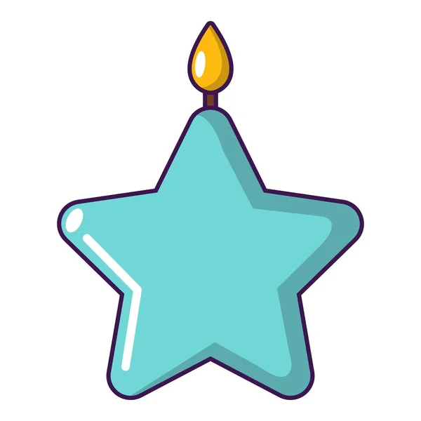 Svíčka ikonu hvězdičky, kreslený styl — Stockový vektor