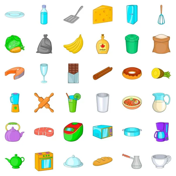 Kaşık Icons set, karikatür tarzı