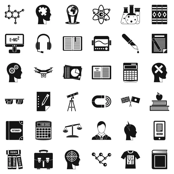Conjunto de iconos de estudiante, estilo simple — Archivo Imágenes Vectoriales