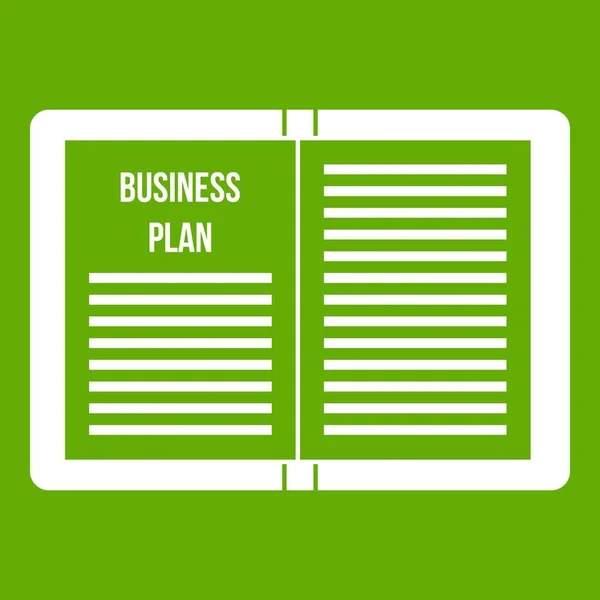 Зеленый значок бизнес-плана — стоковый вектор