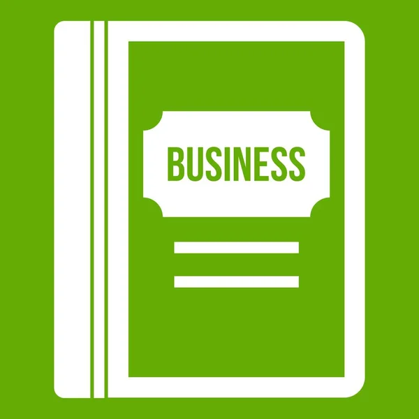 Icona libro business verde — Vettoriale Stock