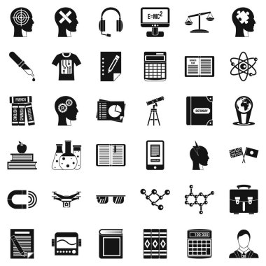 Mezuniyet Icons set, basit tarzı