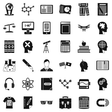 Eğitim Icons set, basit tarzı