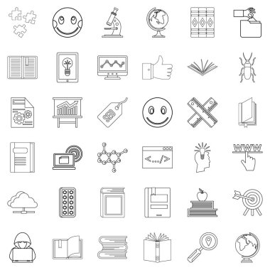 Bilgi Icons set, anahat stili