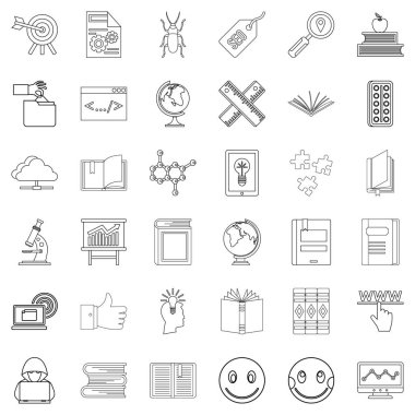 Öğrenci Icons set, anahat stili