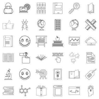 Mezuniyet Icons set, anahat stili