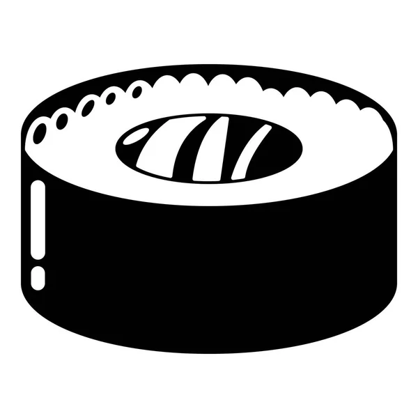 Suši ryba ikona, jednoduché černé styl — Stockový vektor