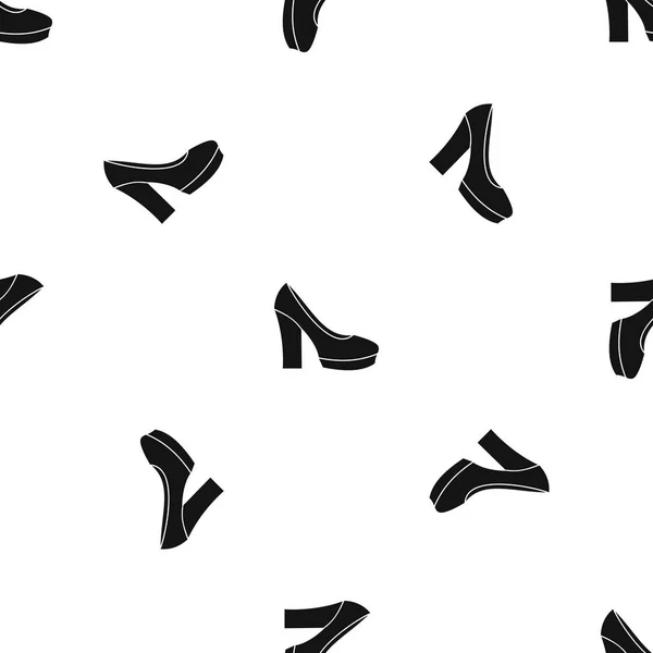 High Heel Schuhe Muster nahtlos schwarz — Stockvektor