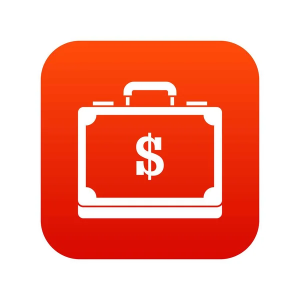 Portfölj full med pengar ikonen digital röd — Stock vektor