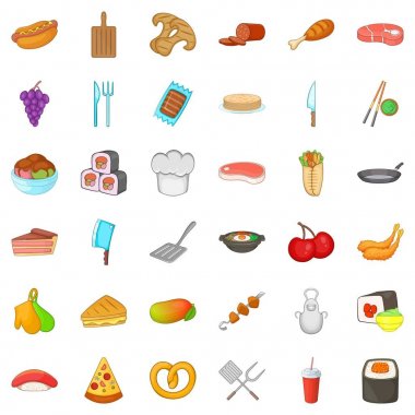 Tatlı Icons set, karikatür tarzı