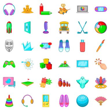 Kişi Icons set, karikatür tarzı