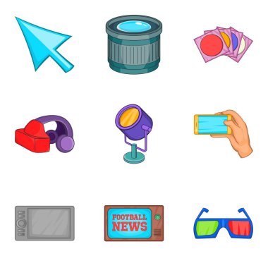 Çekim Icons set, karikatür tarzı