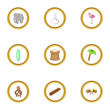 Sri lanka simgeler ayarla, tarzı çizgi film