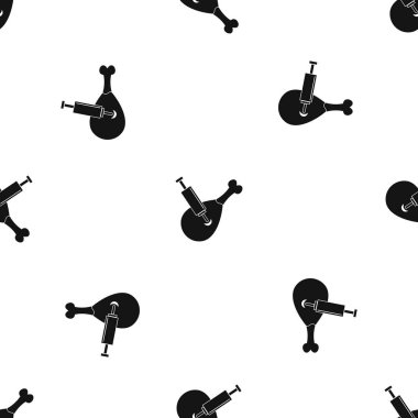 Bir parça et desen sorunsuz siyah enjekte şırınga