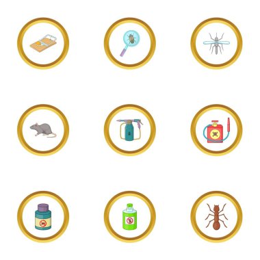 Hiçbir böcek Icons set, karikatür tarzı