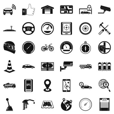 Otomotiv Icons set, basit tarzı