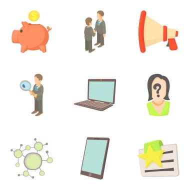 En iyi işçi Icons set, karikatür tarzı