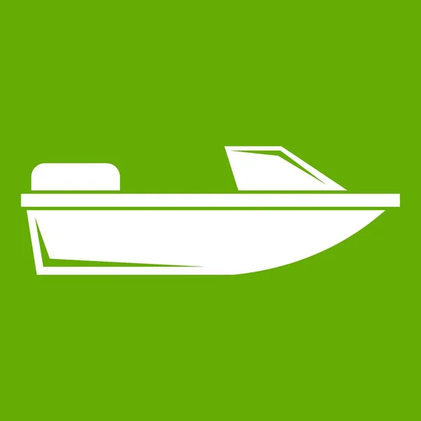 Deportes barco de motor icono verde — Vector de stock