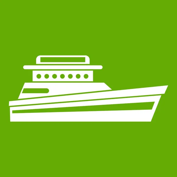 素晴らしいパワーボート アイコン緑 — ストックベクタ