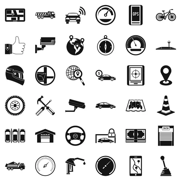 Conjunto de iconos de máquina, estilo simple — Vector de stock
