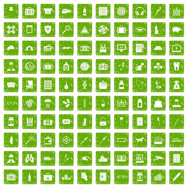 100 büyük simgeler kümesi grunge yeşil