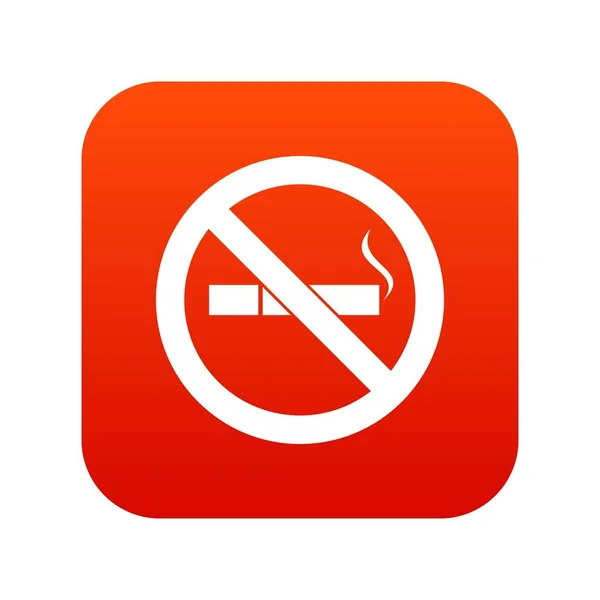 No fumar icono signo digital rojo — Archivo Imágenes Vectoriales