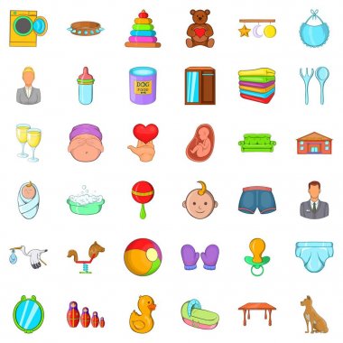 Topu Icons set, karikatür tarzı