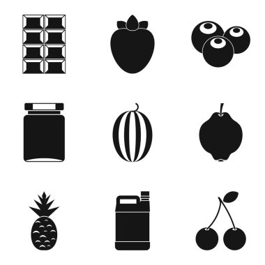 Çay simgeler kümesi için basit tarzı yemek