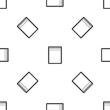 Boş sarmal not defteri desen sorunsuz siyah