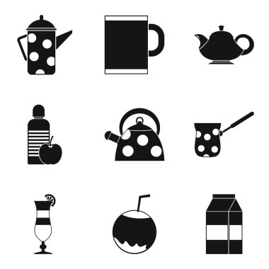 Kupa çay Icons set, basit tarzı ile