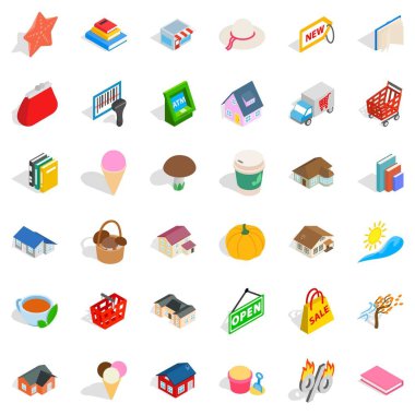 Aile Icons set, izometrik stili