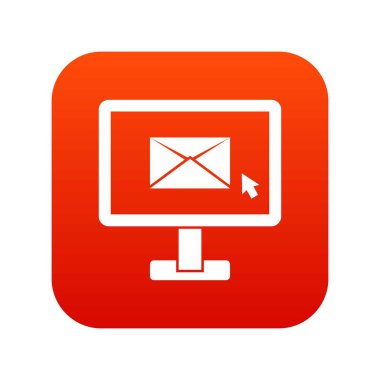 E-posta işareti simgesi dijital kırmızı ile izlemek