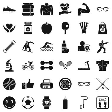 Jimnastik Icons set, basit tarzı