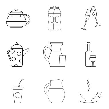 Sürahi Icons set, anahat stili