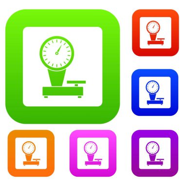 Ağırlık ölçek küme renk koleksiyonu