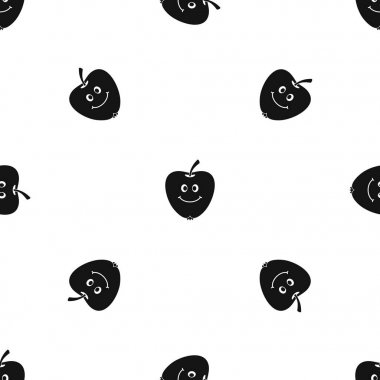 Gülen elma desen sorunsuz siyah