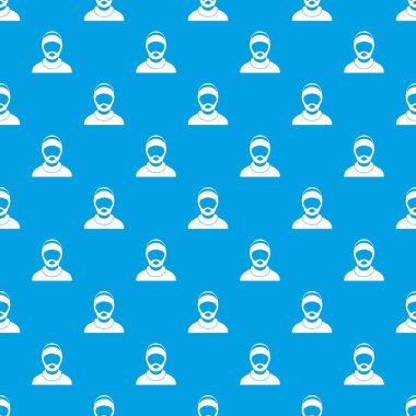 Sakallı adam avatar desen kesintisiz mavi