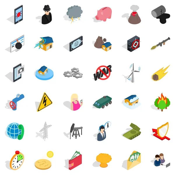 Felaket Icons set, izometrik stili