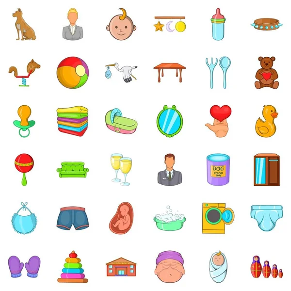 Icons set oynarken, karikatür tarzı