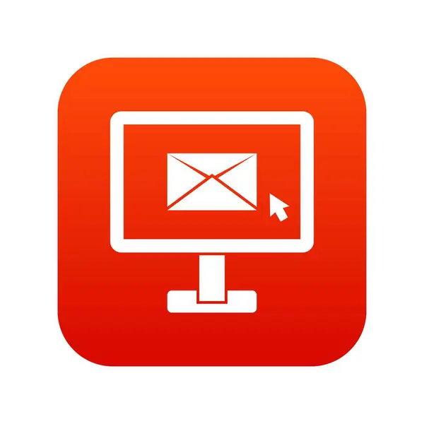 Monitorowanie za pomocą e-mail znak cyfrowy czerwony — Wektor stockowy