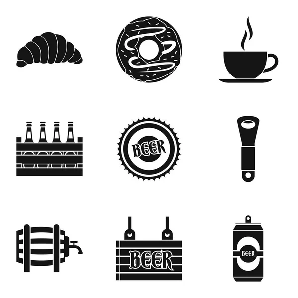 Beer on draft icons set, simple style — Stock Vector