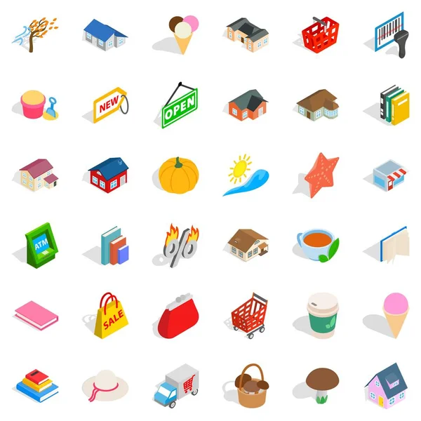 Para Icons set, izometrik stili