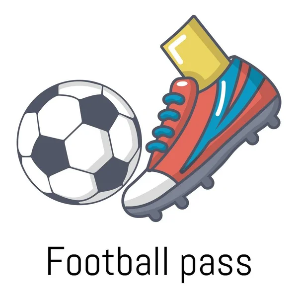 Football pass icon, cartoon style — Stock Vector