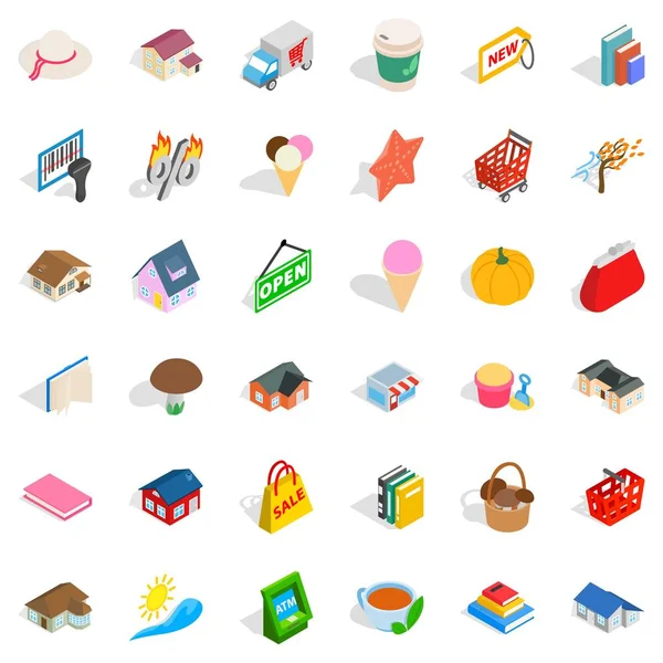 Ev Icons set, izometrik stili