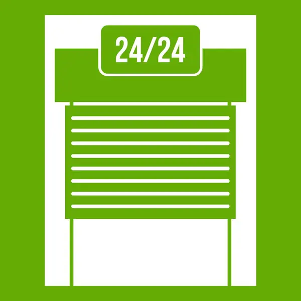 24 hodin parkování ikonu zelené — Stockový vektor